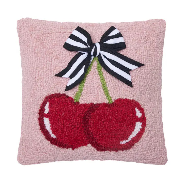 Cherries with Ribbons Throw Pillow