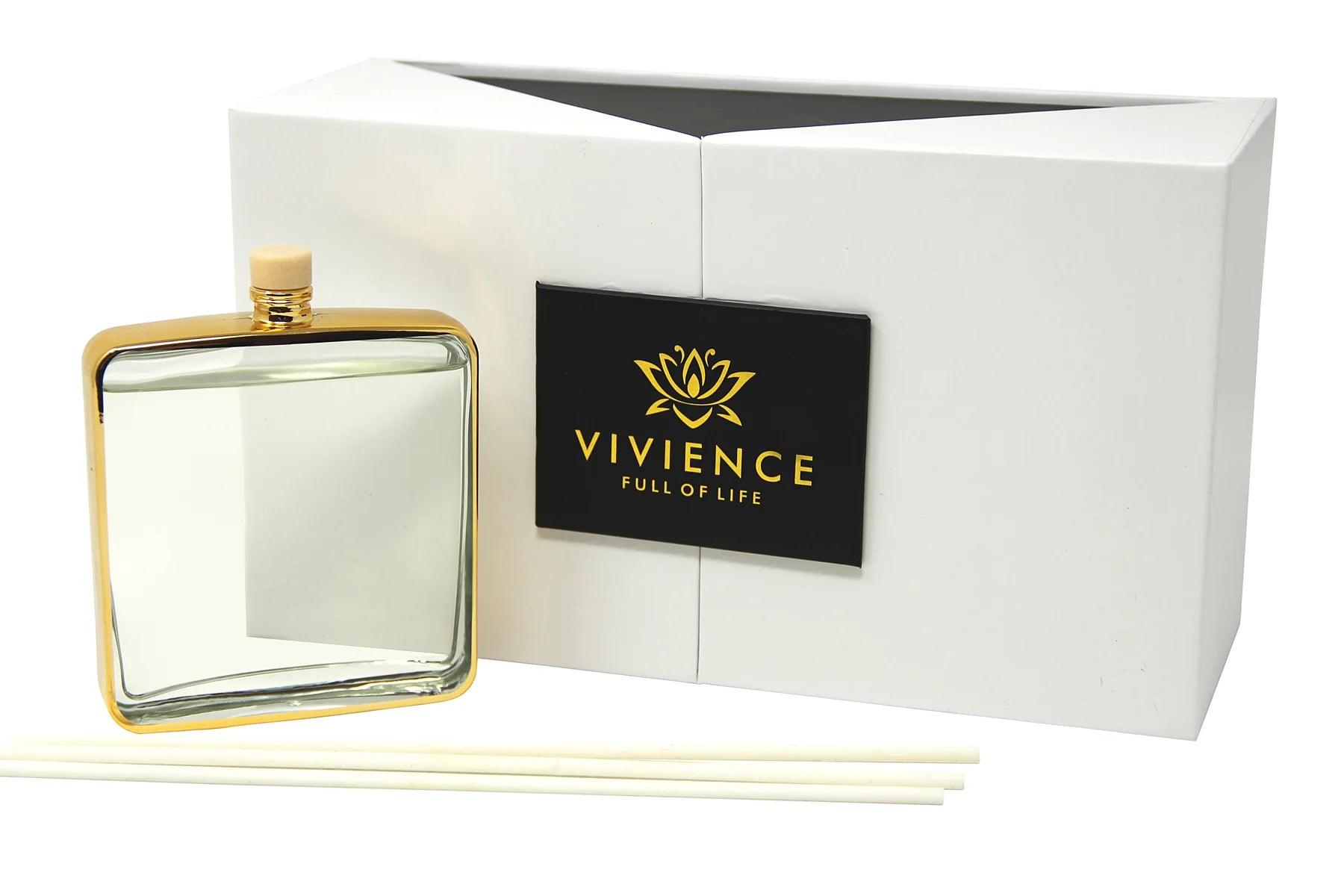 Gold Framed Square Shaped Diffuser, "Lily Of The Valley" Scent - Elegant Linen