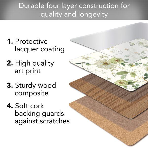 Green Fields – Hardboard Placemat - Elegant Linen