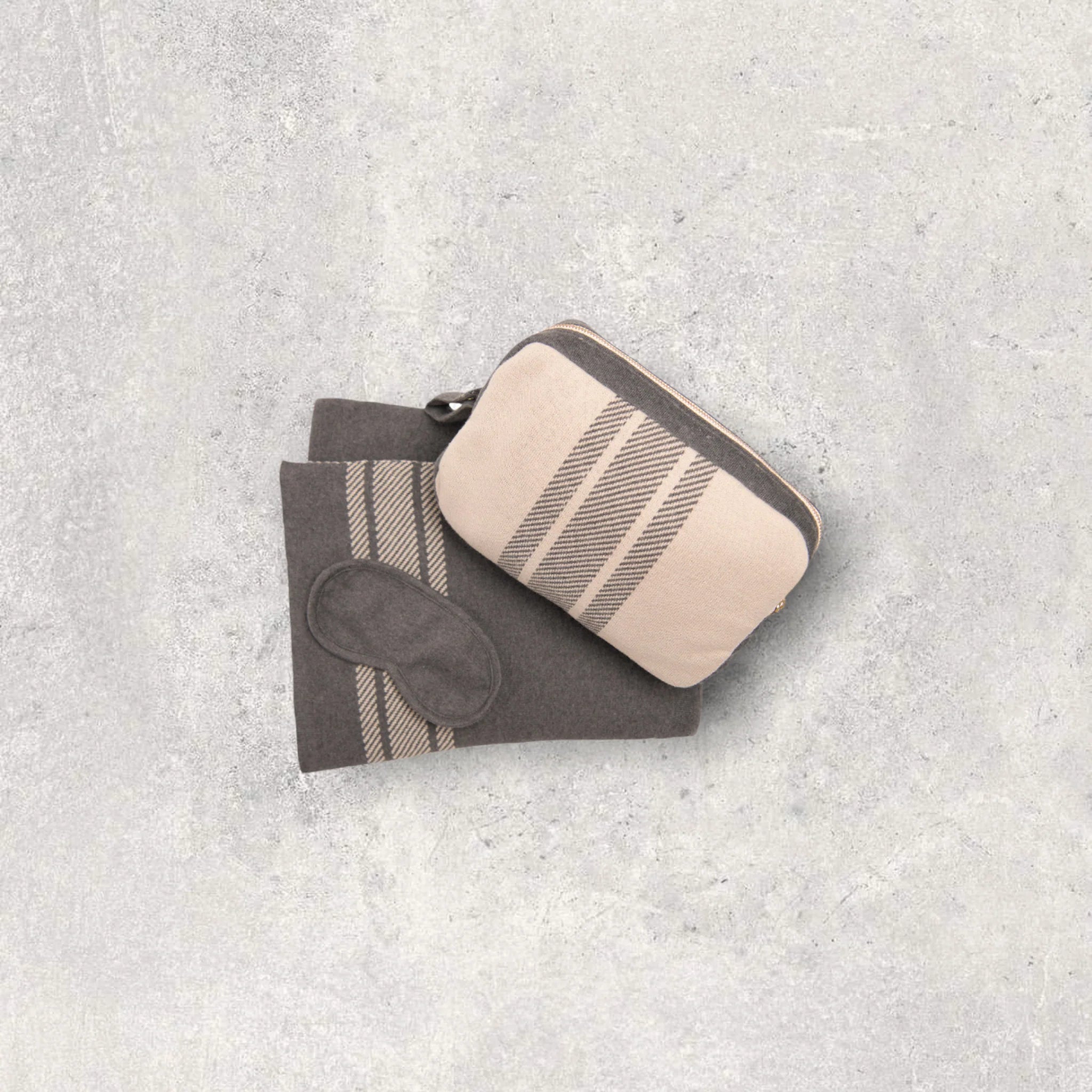 Stripe Dark Grey mel/Pale Whisper Travel Set