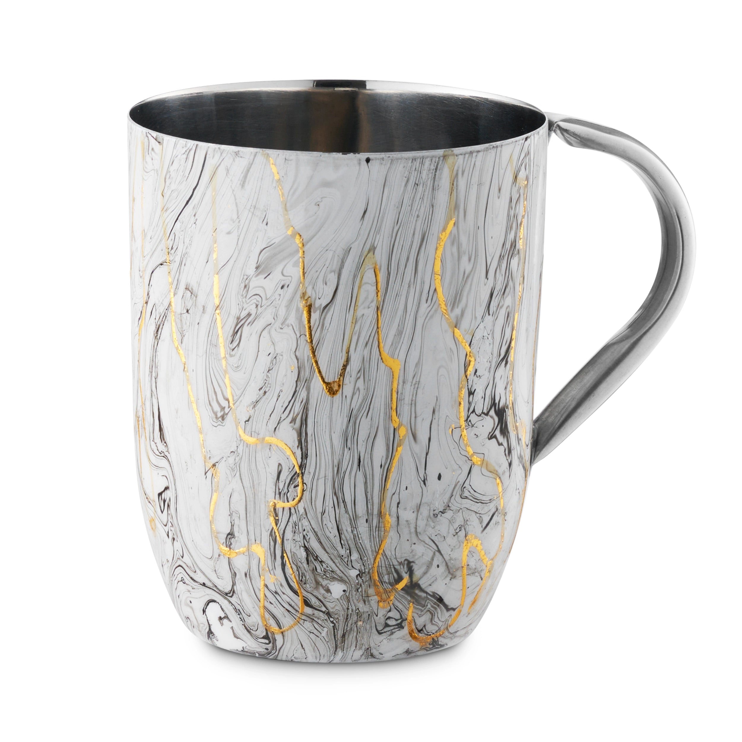 Powder Coated Washing Cup Gold Marble