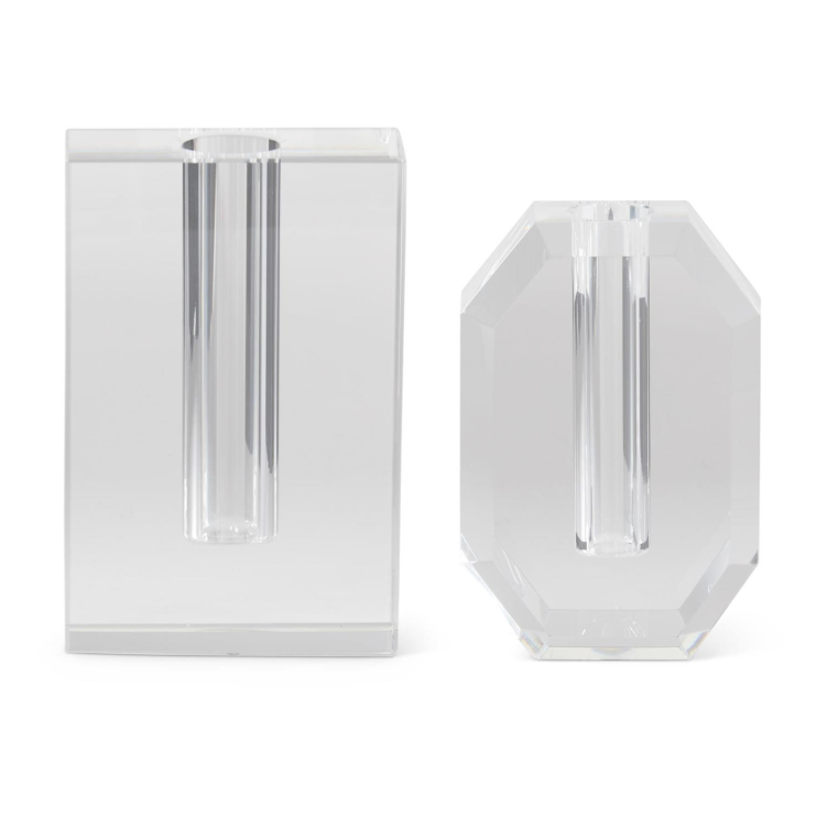 Crystal Glass Geometric Bud Vases