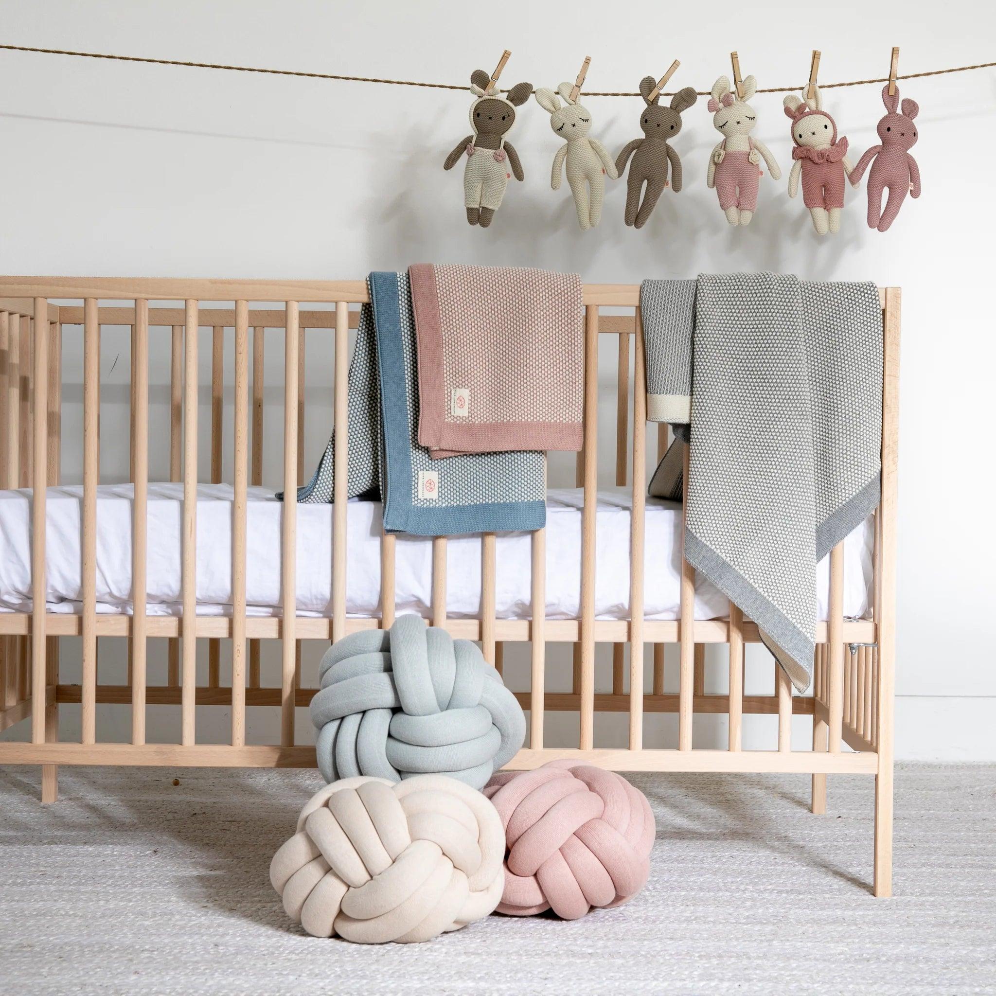 Knot - Pale Pink Cushion - Elegant Linen