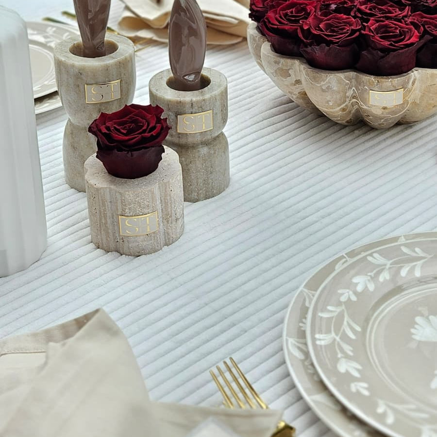 Lisbon Ribbed Velvet Tablecloth