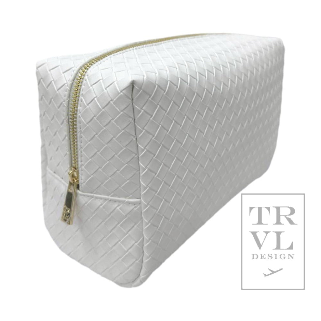 Luxe Bridal Everyday Cosmetic Bag Woven White