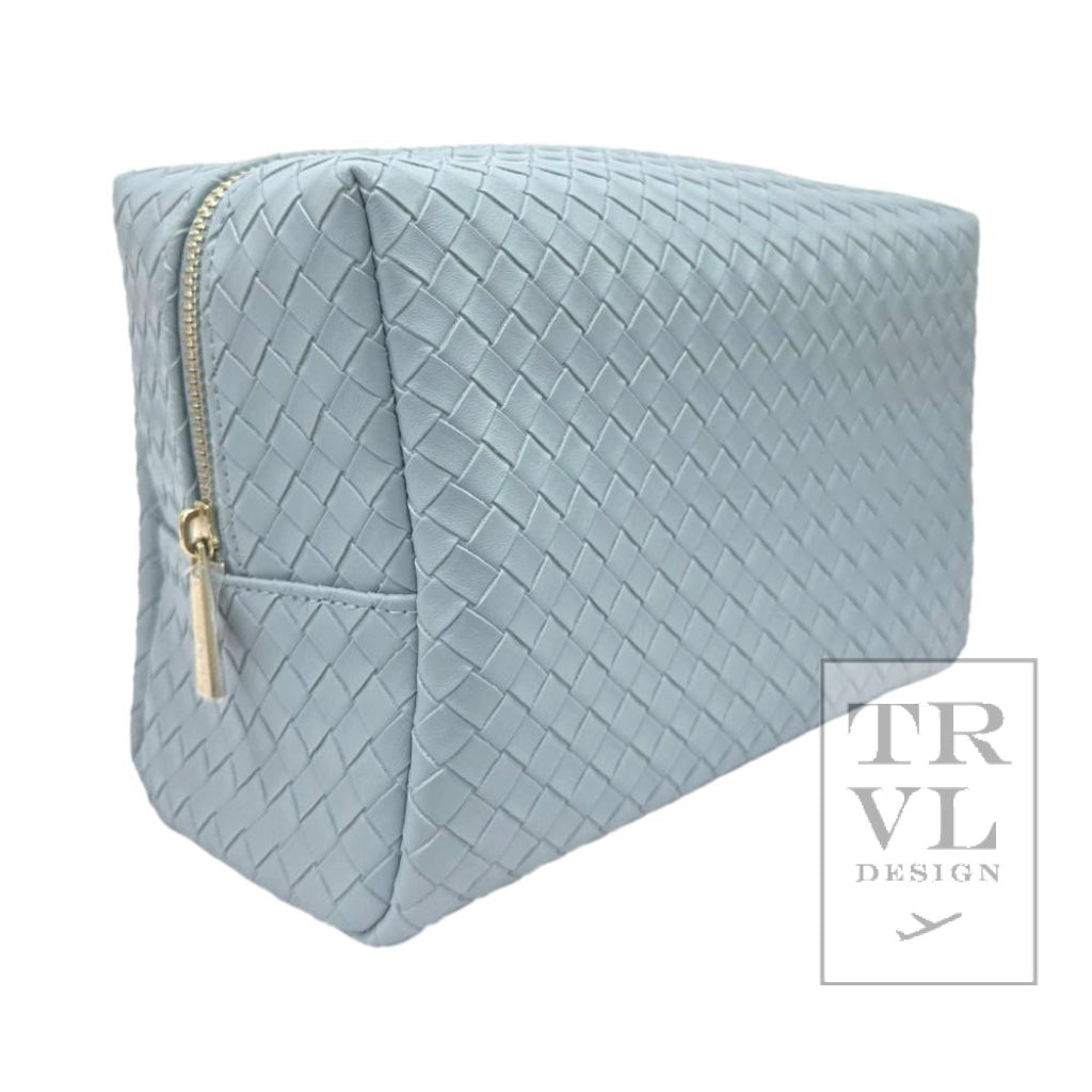 Luxe Everyday Cosmetic Bag Woven Bleu