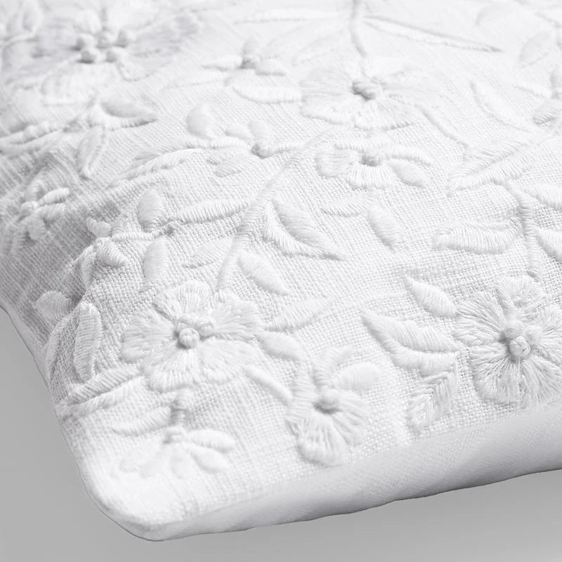 Wildflowers Embroidered Decorative Pillow