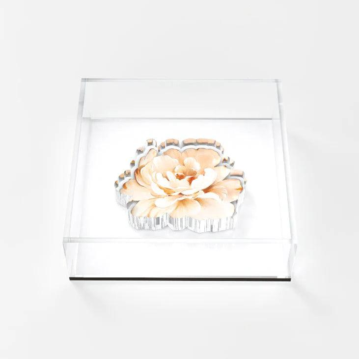 Napkin Holder with Flower - Elegant Linen