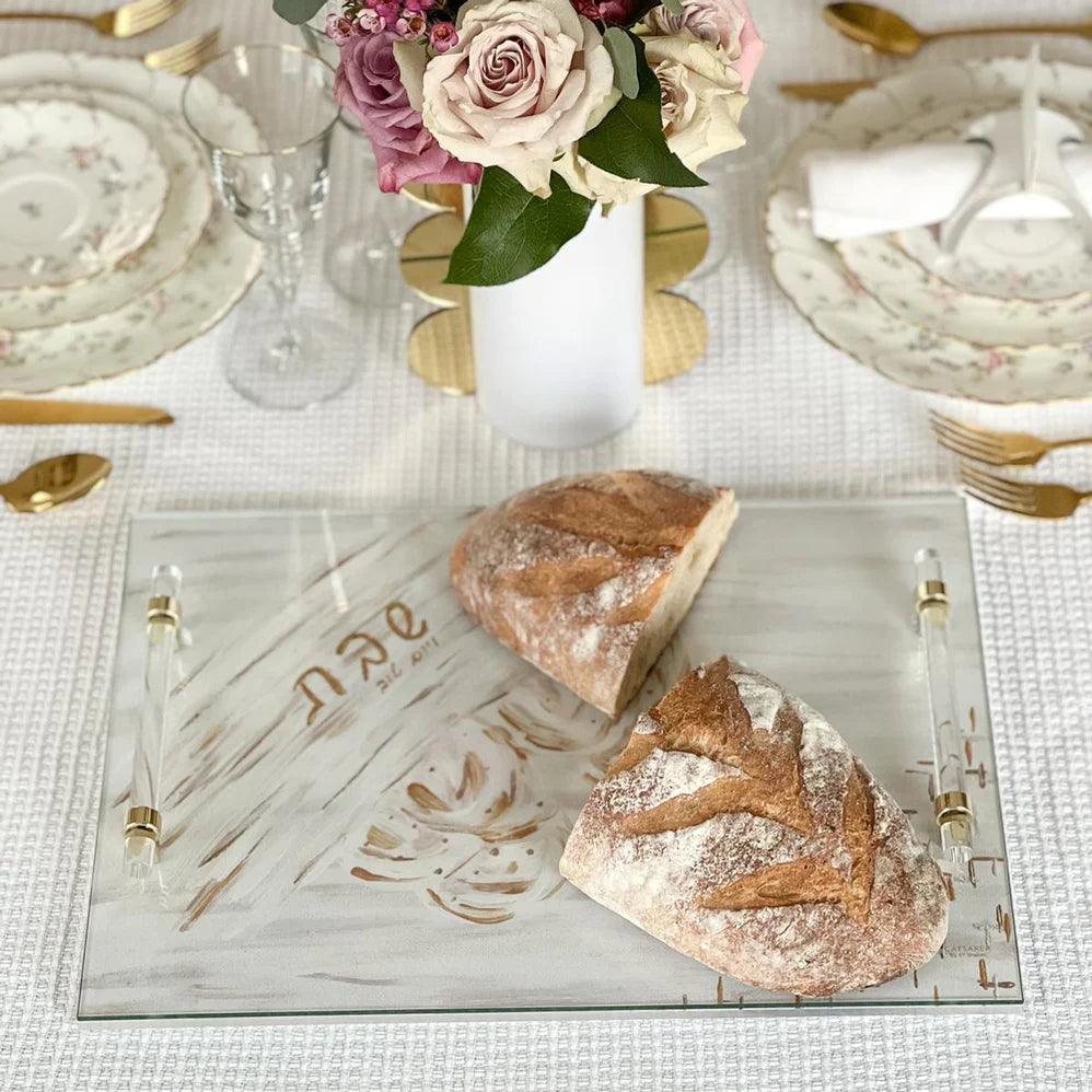 Painted Design Challah Board - Elegant Linen