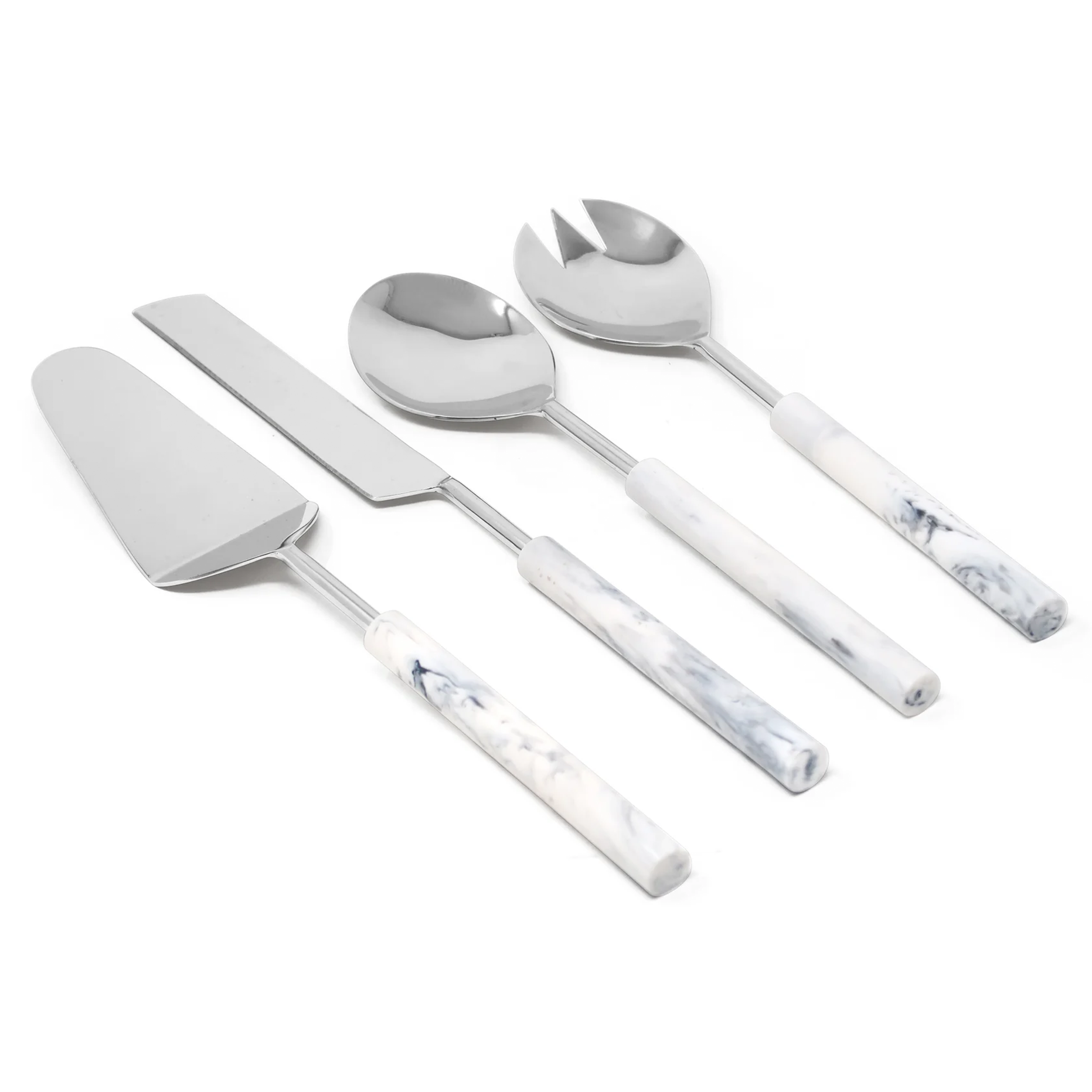 Cake/Salad Server Set with Marble Handle