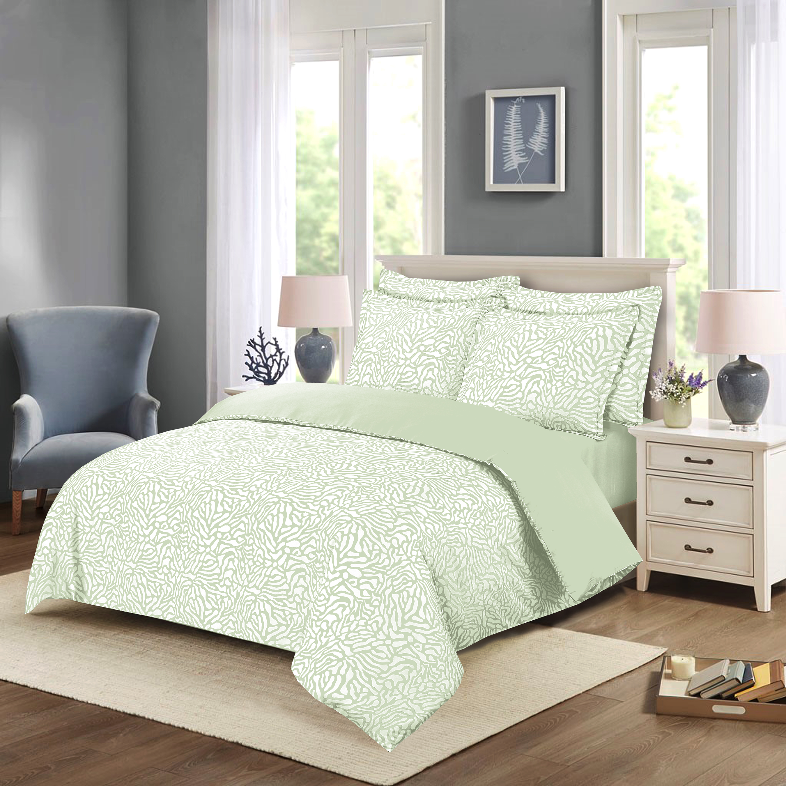 Swirl 4 Piece Bedding Set
