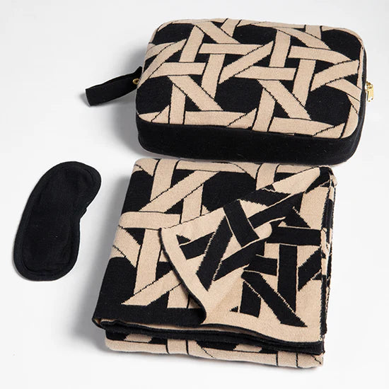 Riti Organic Cotton Travel Blanket and Eye Mask Set