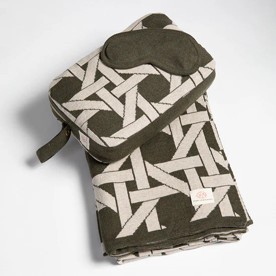 Riti Organic Cotton Travel Blanket and Eye Mask Set