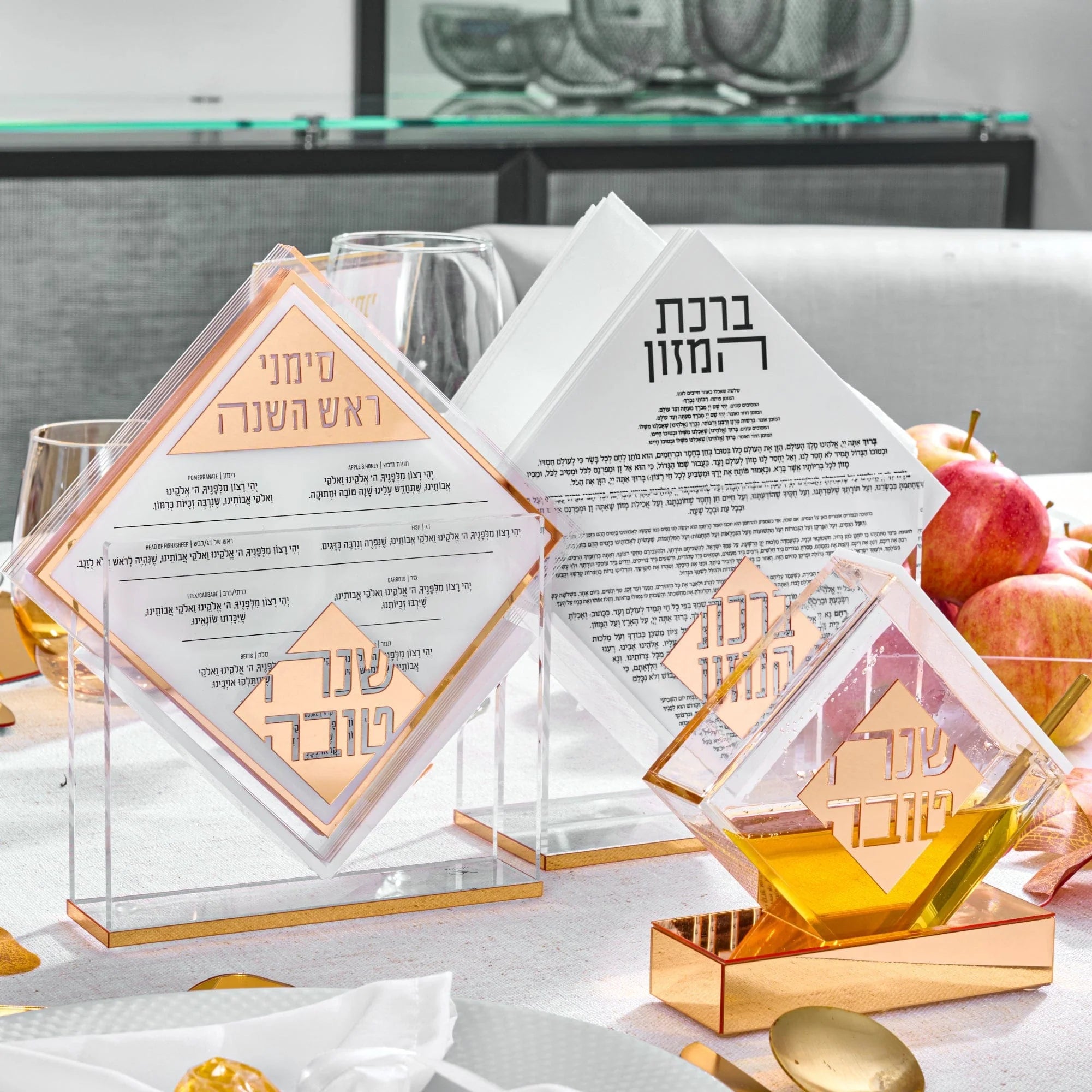 Diamond Napkin Holder & Bencher Set