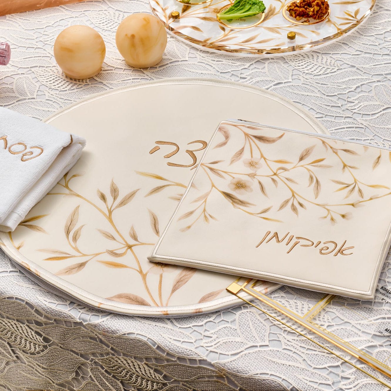 Floral Bird Pesach Set