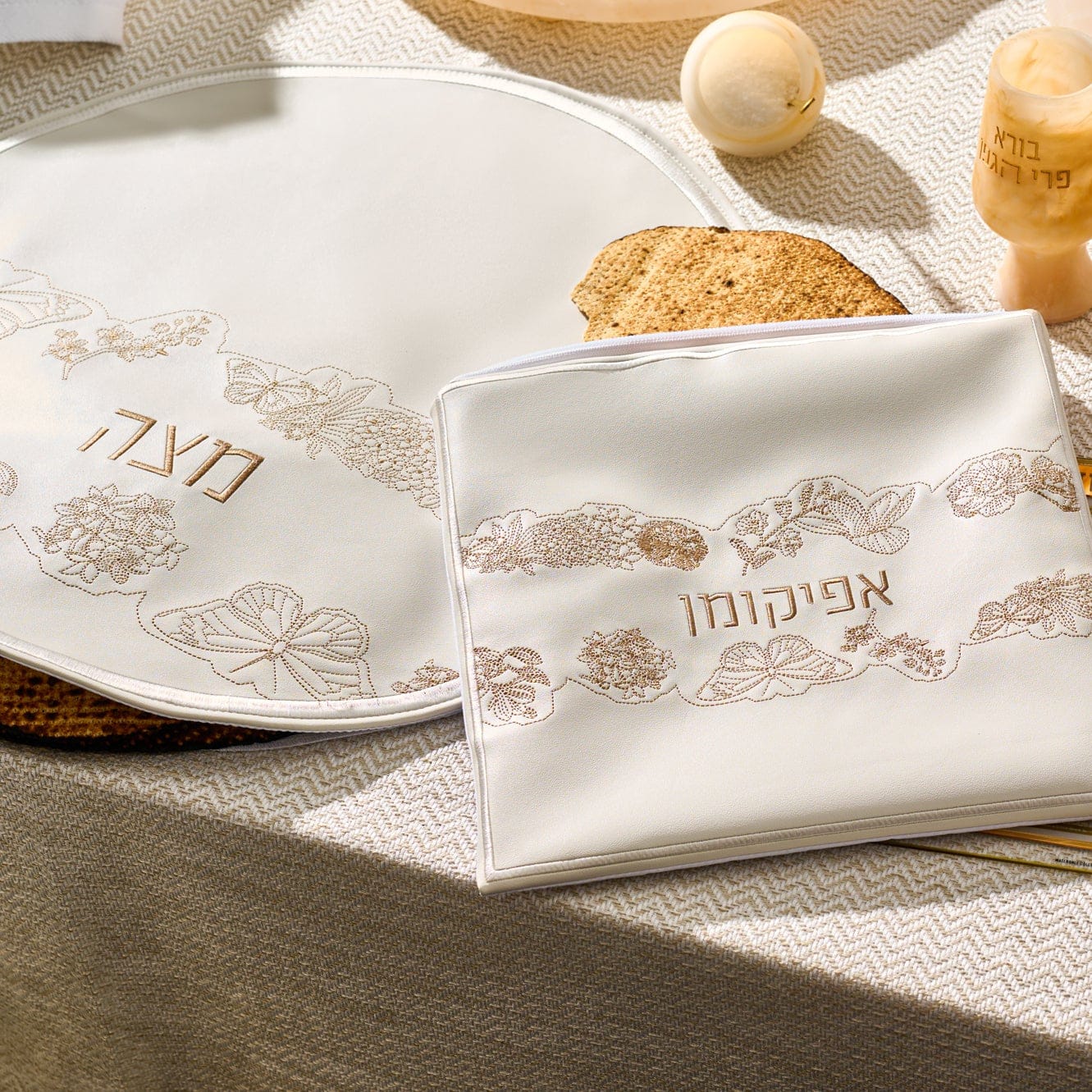 Inlay Floral Pesach Set