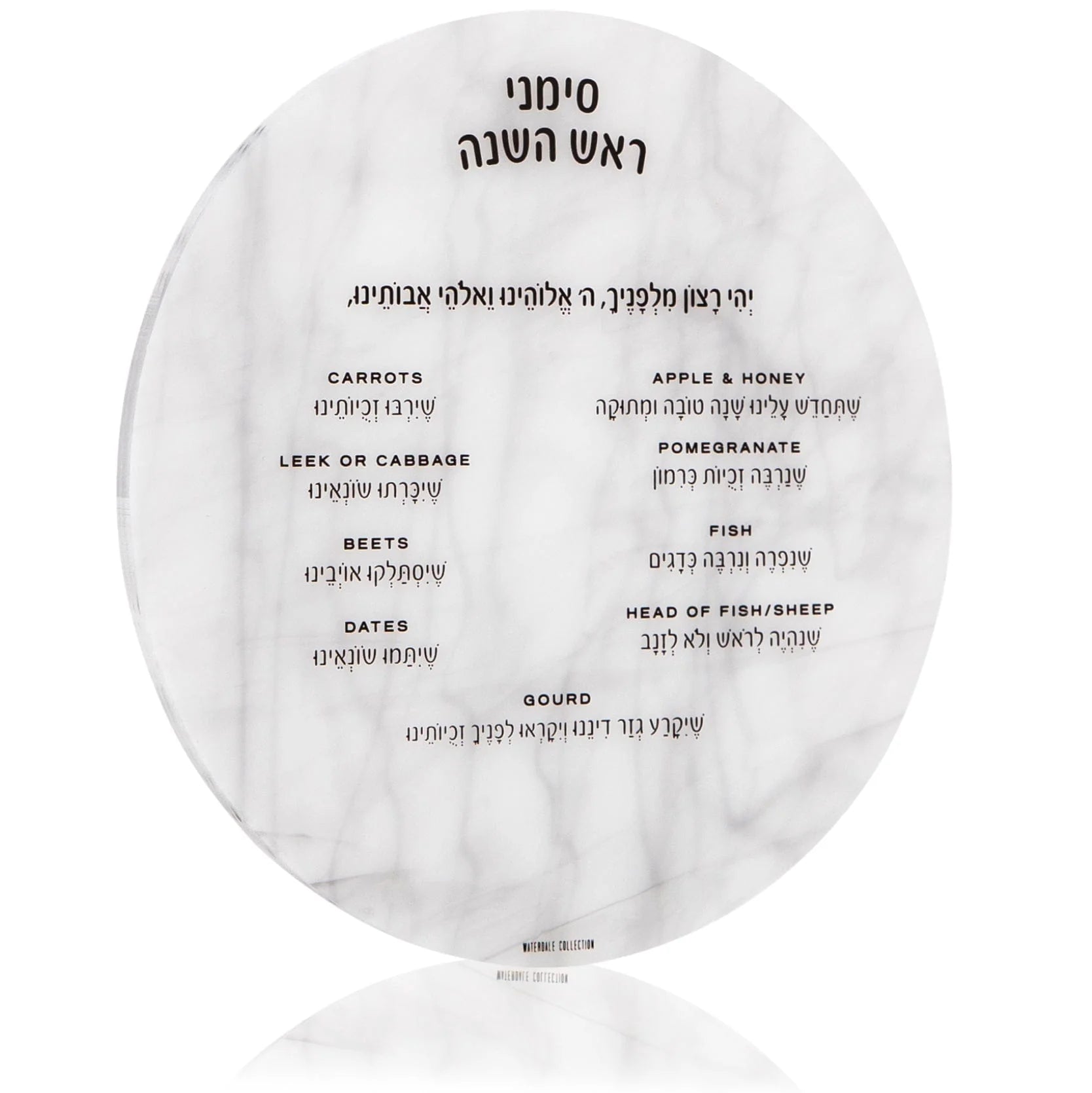 Marble Round Simanim Card