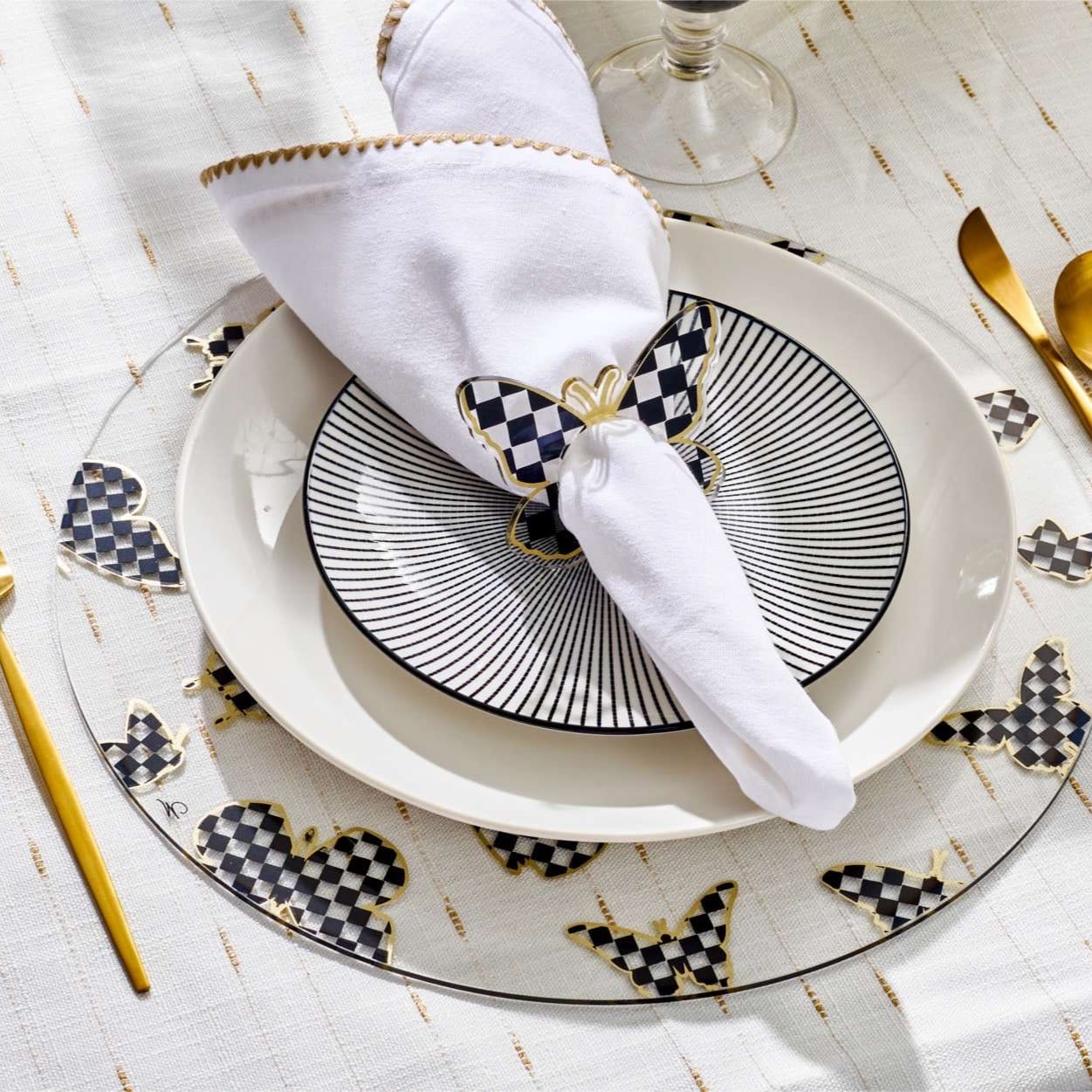 Onyx Butterfly Napkin Ring