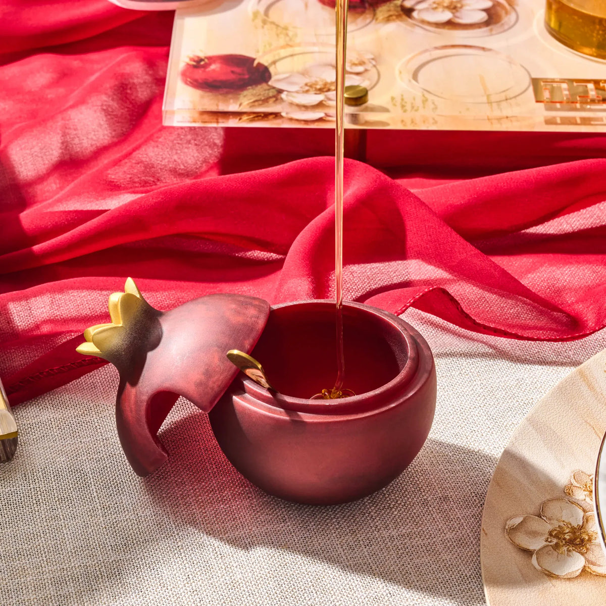 Resin Pomegranate Honey Dish