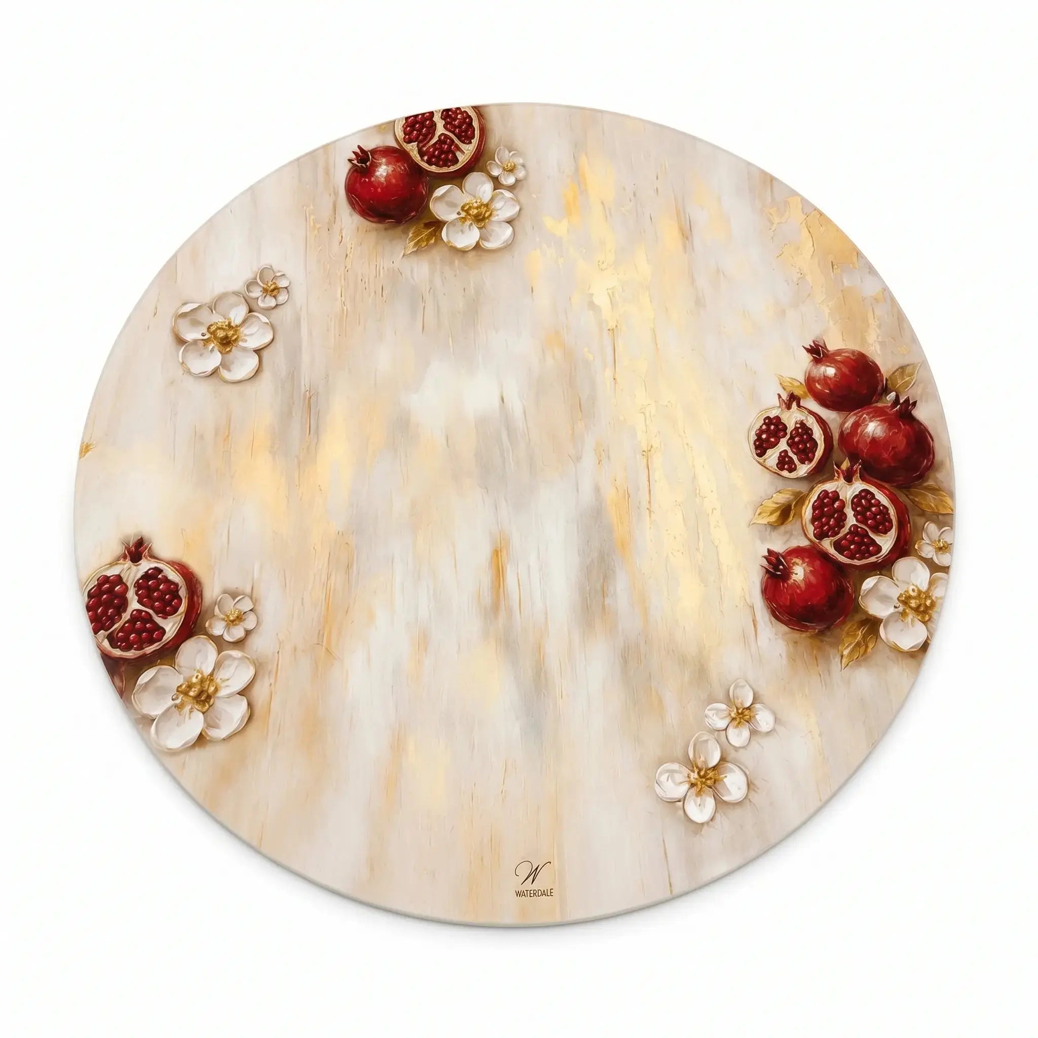 Rosh Hashana Pomegranate Painted Leather Charger