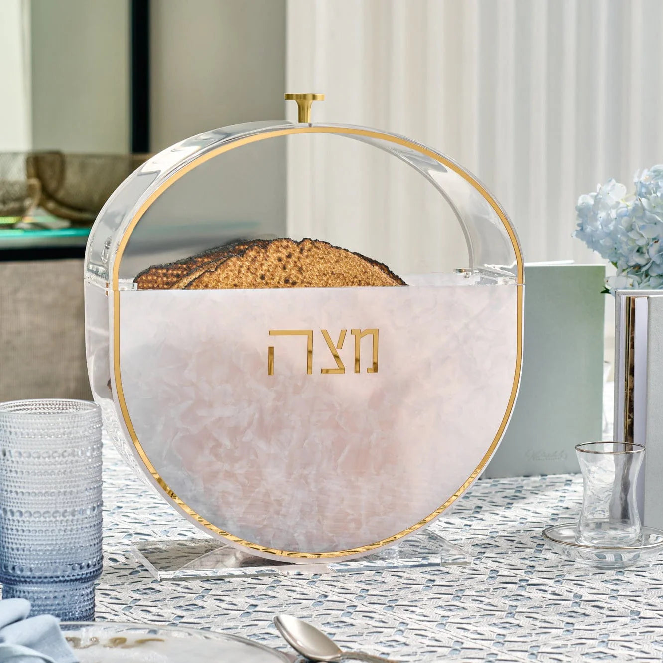 Standing Pearlstone Matzah Box
