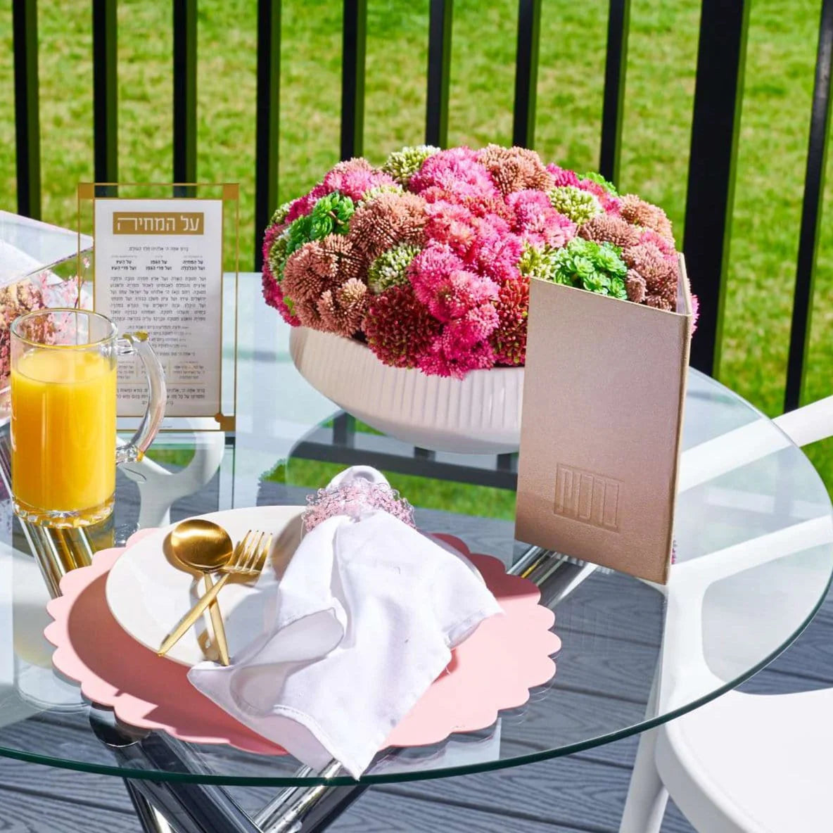 Succulent Pink White Flower Pot