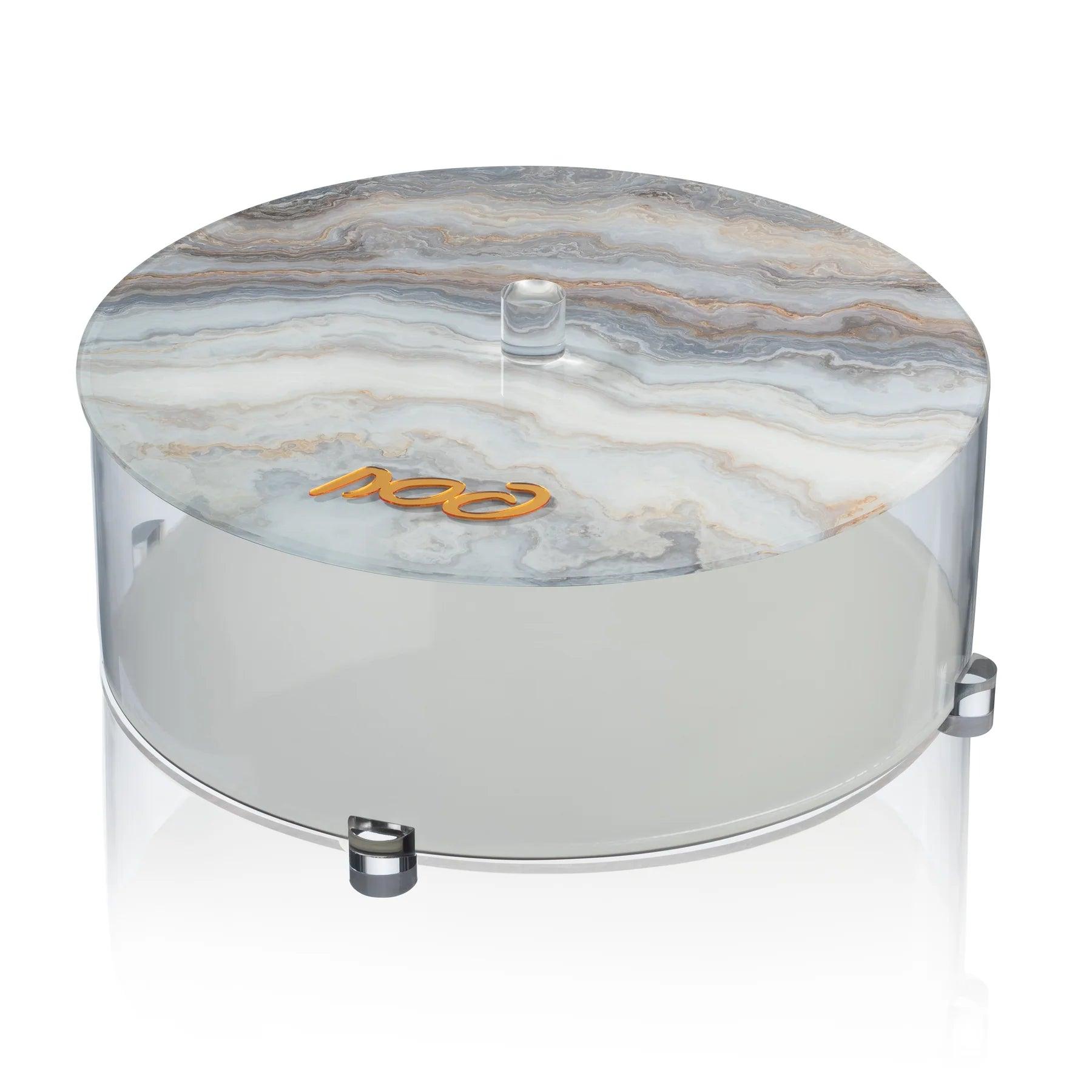 Agate Matzah Box - Elegant Linen