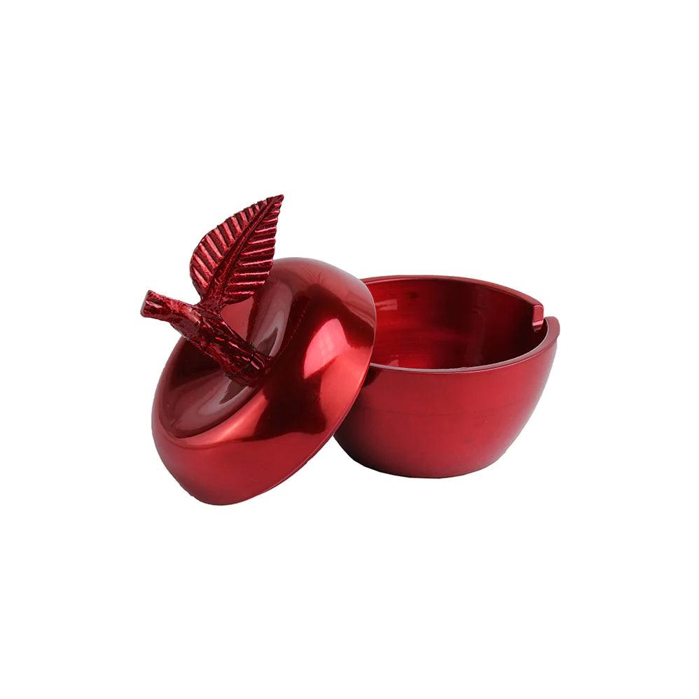 Aluminum Red Apple Shaped Honey Dish - Elegant Linen