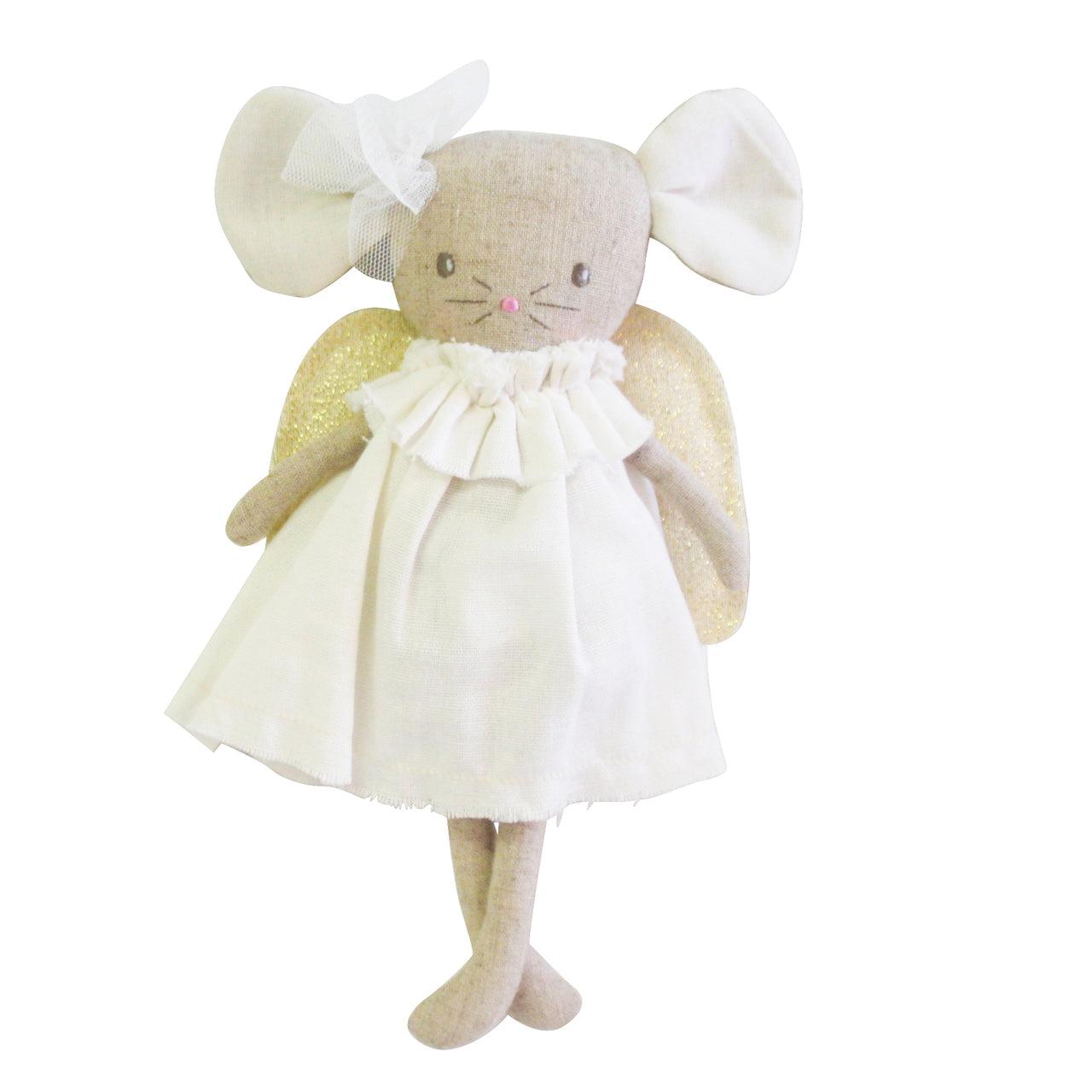 Angel Baby Mouse 25cm Ivory Gold - Elegant Linen