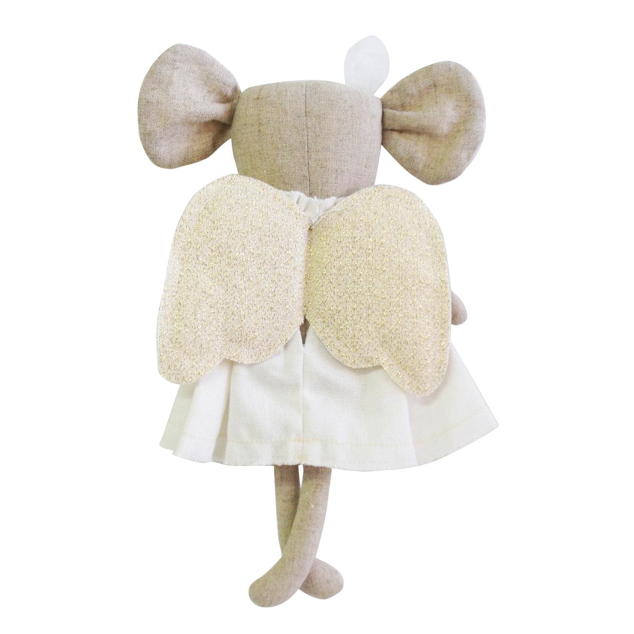 Angel Baby Mouse 25cm Ivory Gold - Elegant Linen