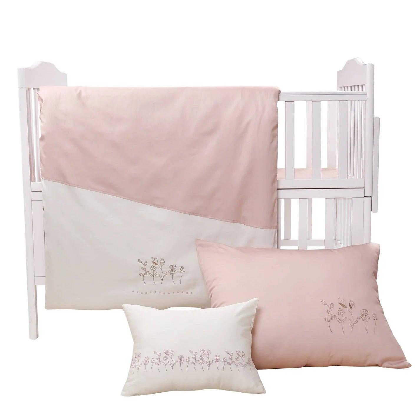 Assymetrical 5 Piece Baby Bedding Set - Elegant Linen