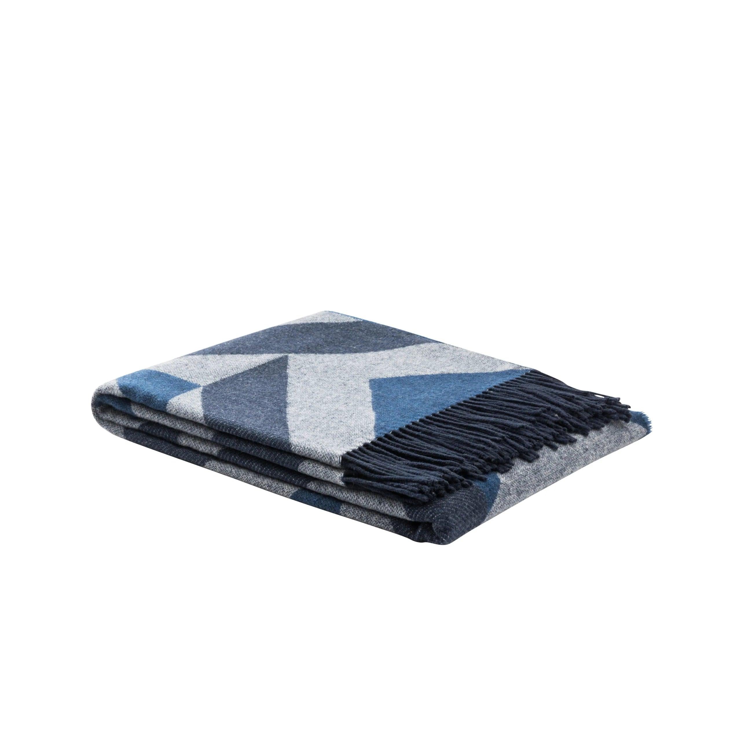 Astico Plaid Throw-Blue - Elegant Linen