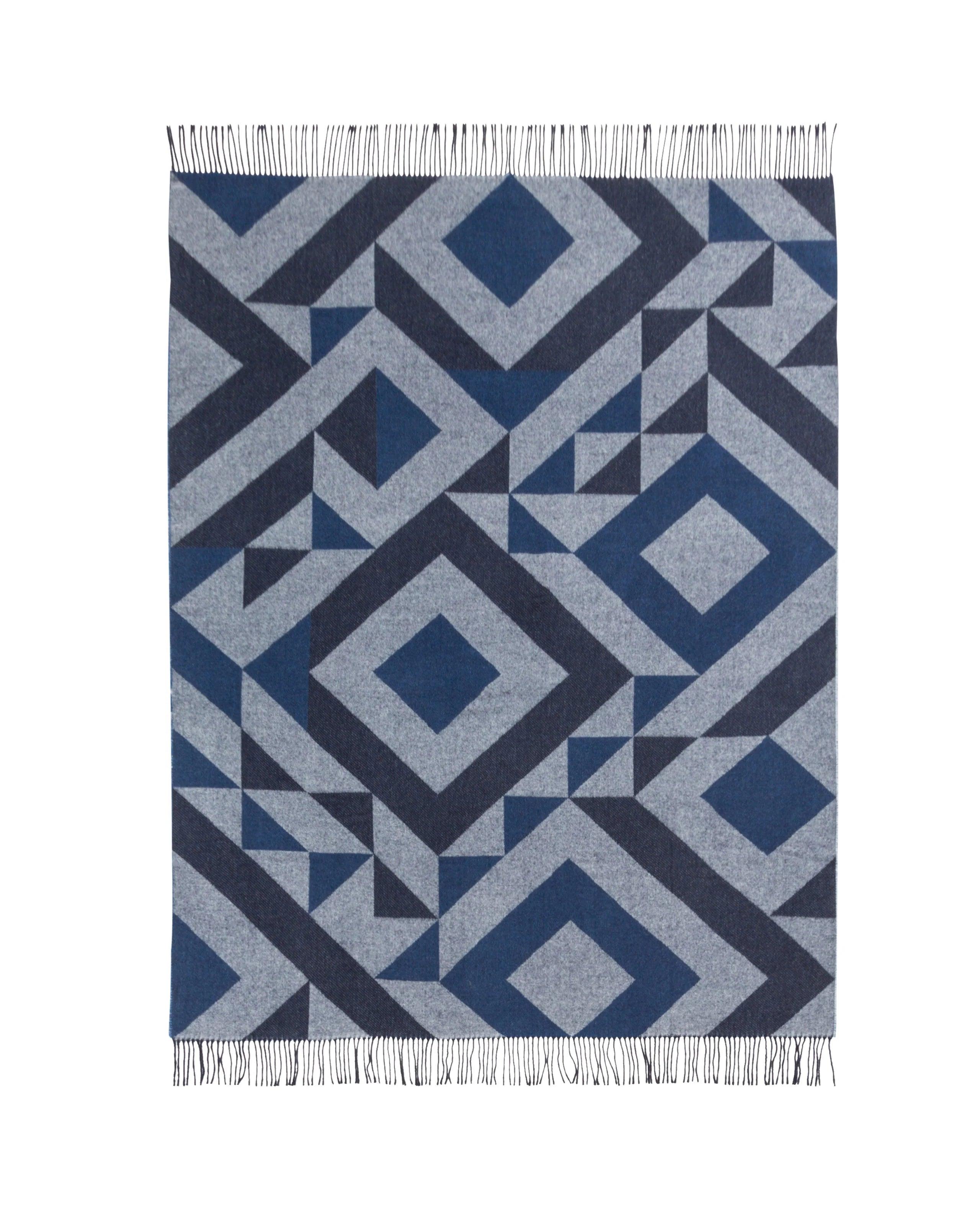 Astico Plaid Throw-Blue - Elegant Linen