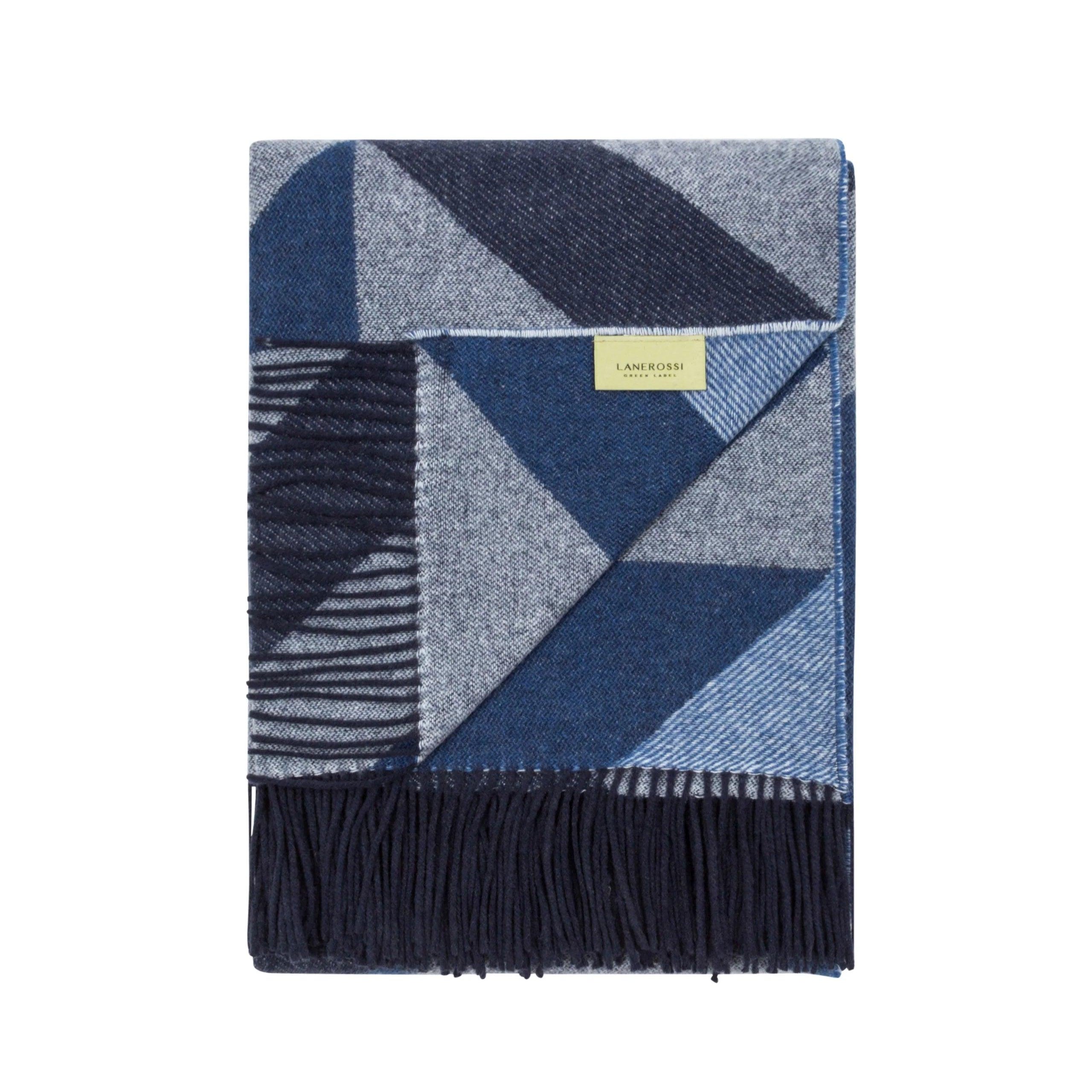 Astico Plaid Throw-Blue - Elegant Linen