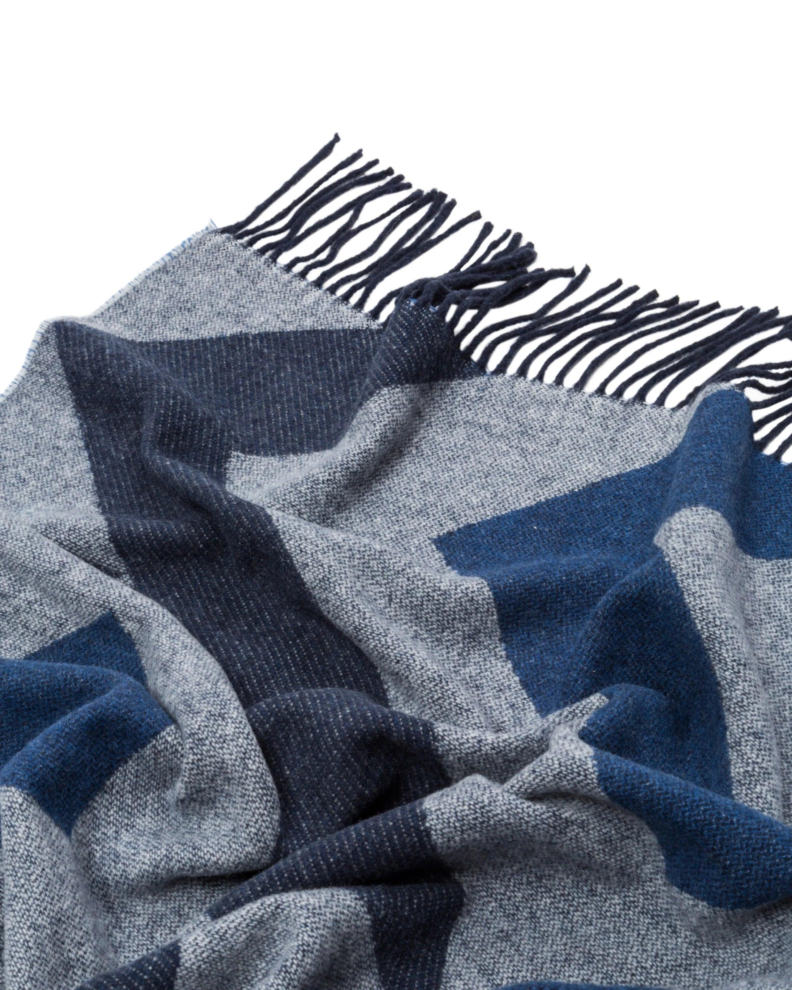 Astico Plaid Throw-Blue - Elegant Linen