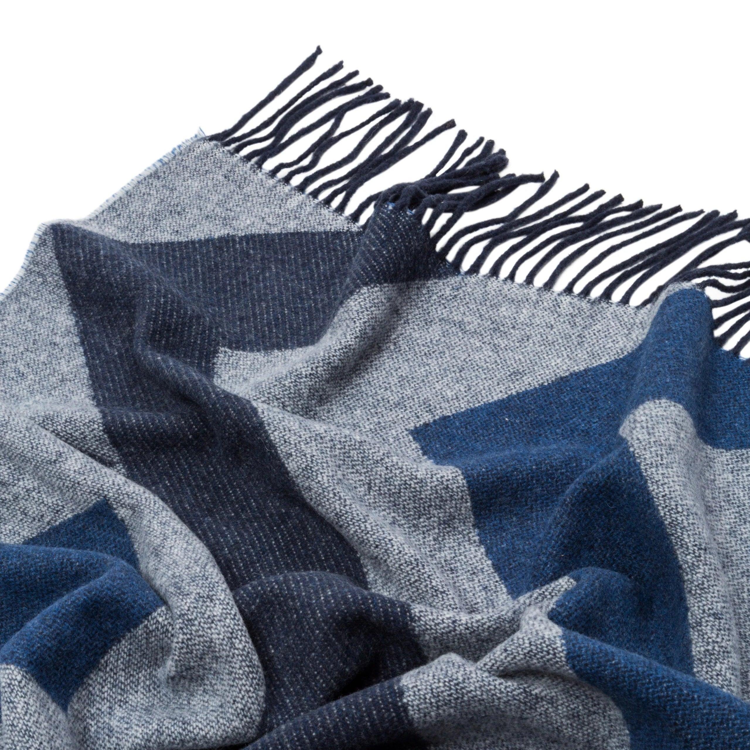 Astico Plaid Throw-Blue - Elegant Linen