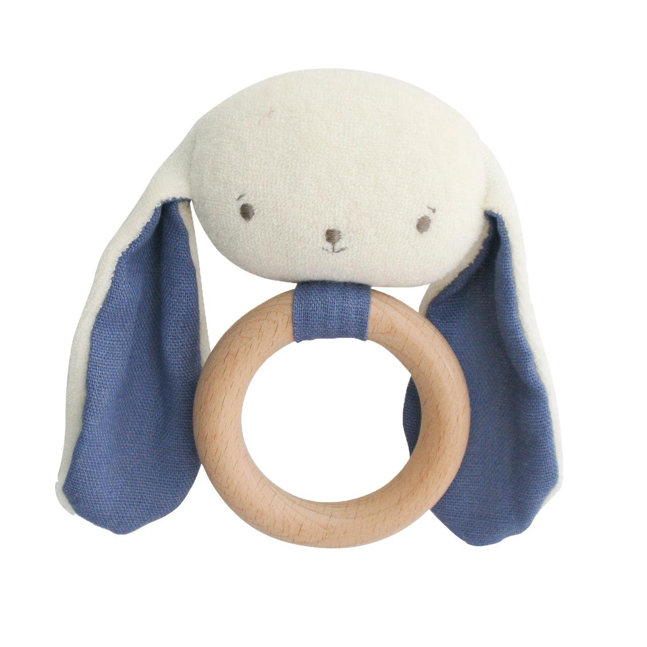 Baby Bunny Teether Rattle Chambray - Elegant Linen