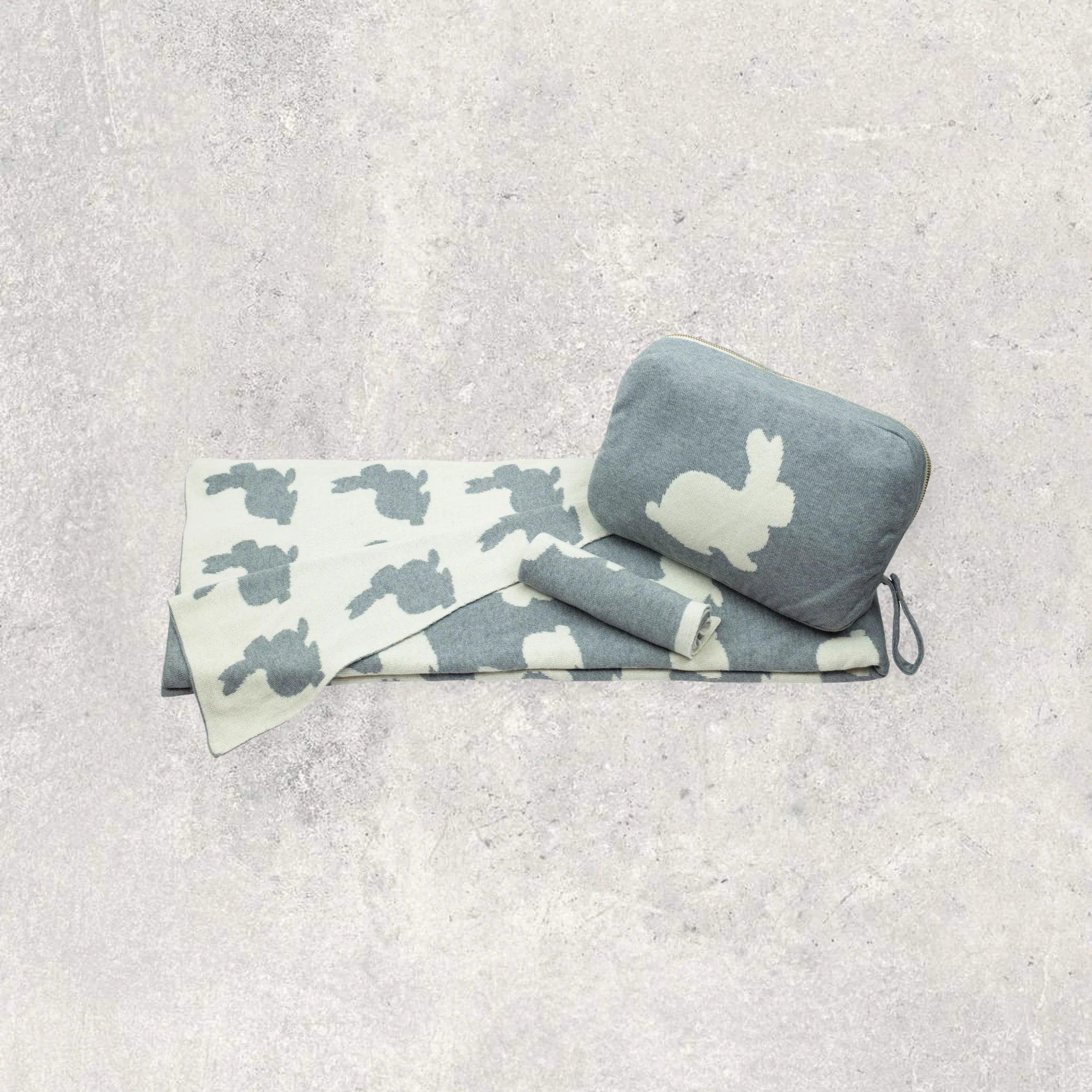 Baby Gift Set Bunny Grey/Natural - Elegant Linen