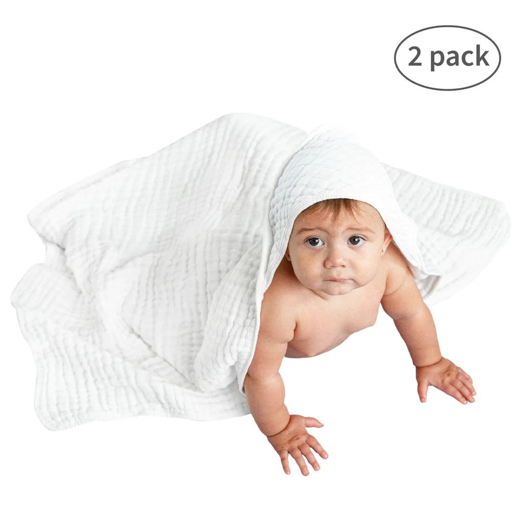 Baby Hooded Towels - White - Elegant Linen