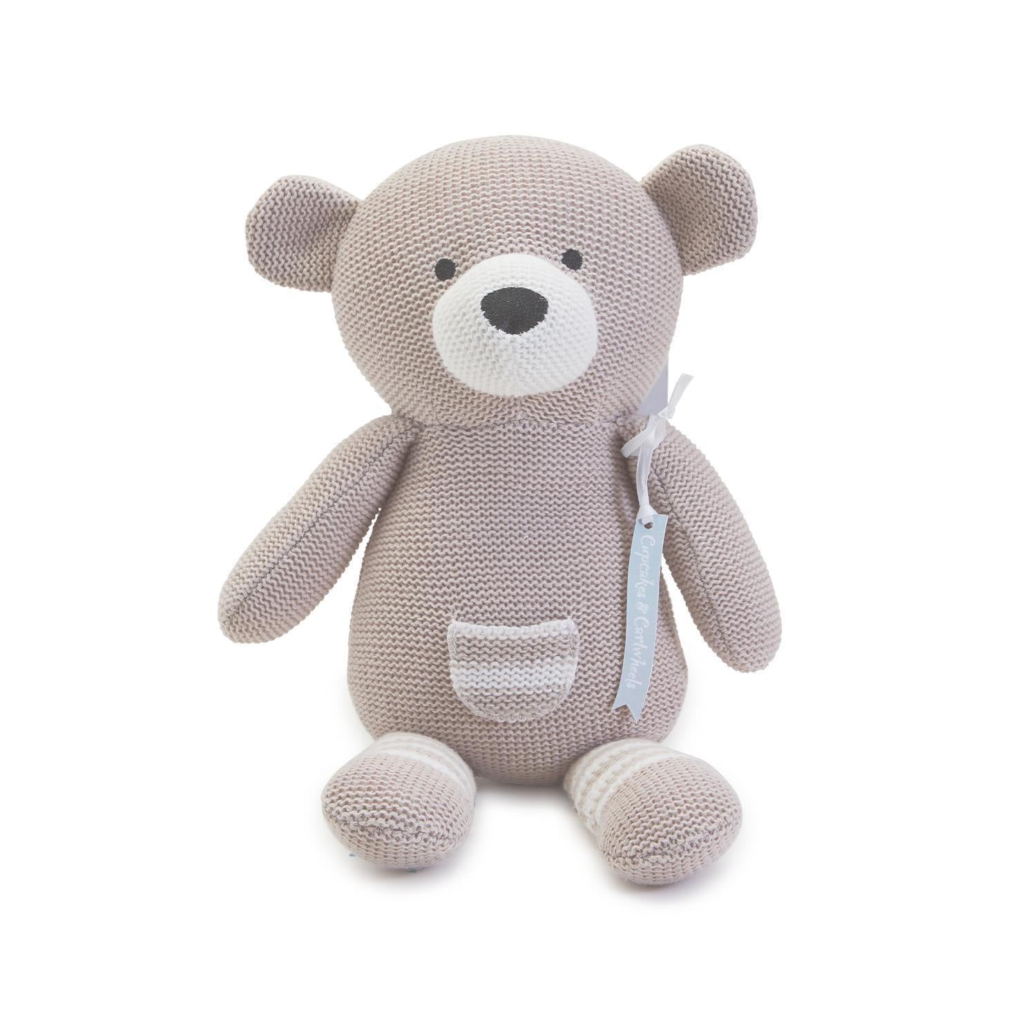 Bear-Y Sweet Knitted Cuddle Bear - Elegant Linen