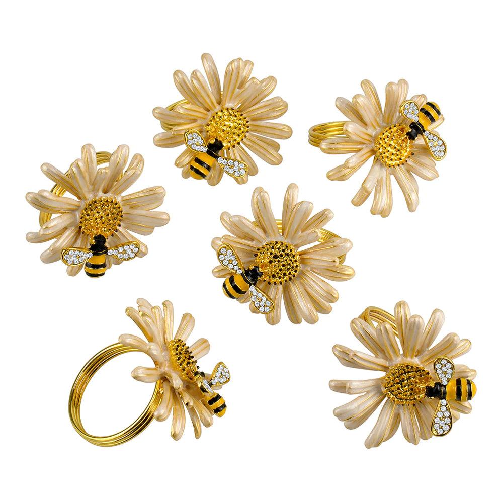 Bee Metal Napkin Rings-6 Pack - Elegant Linen