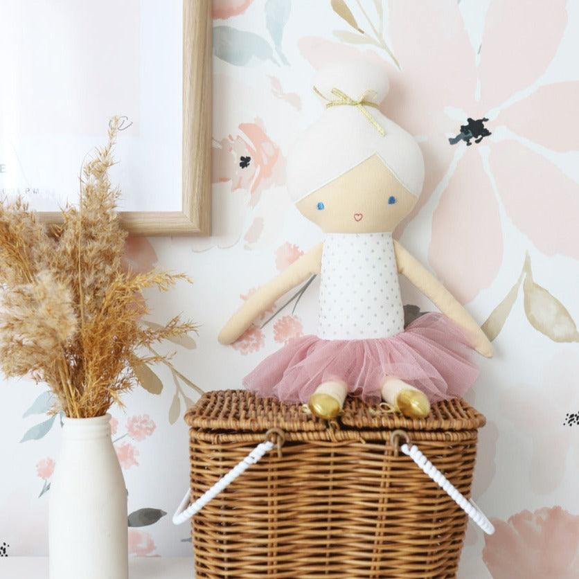 Betty Ballerina 43cm Silver Blush - Elegant Linen
