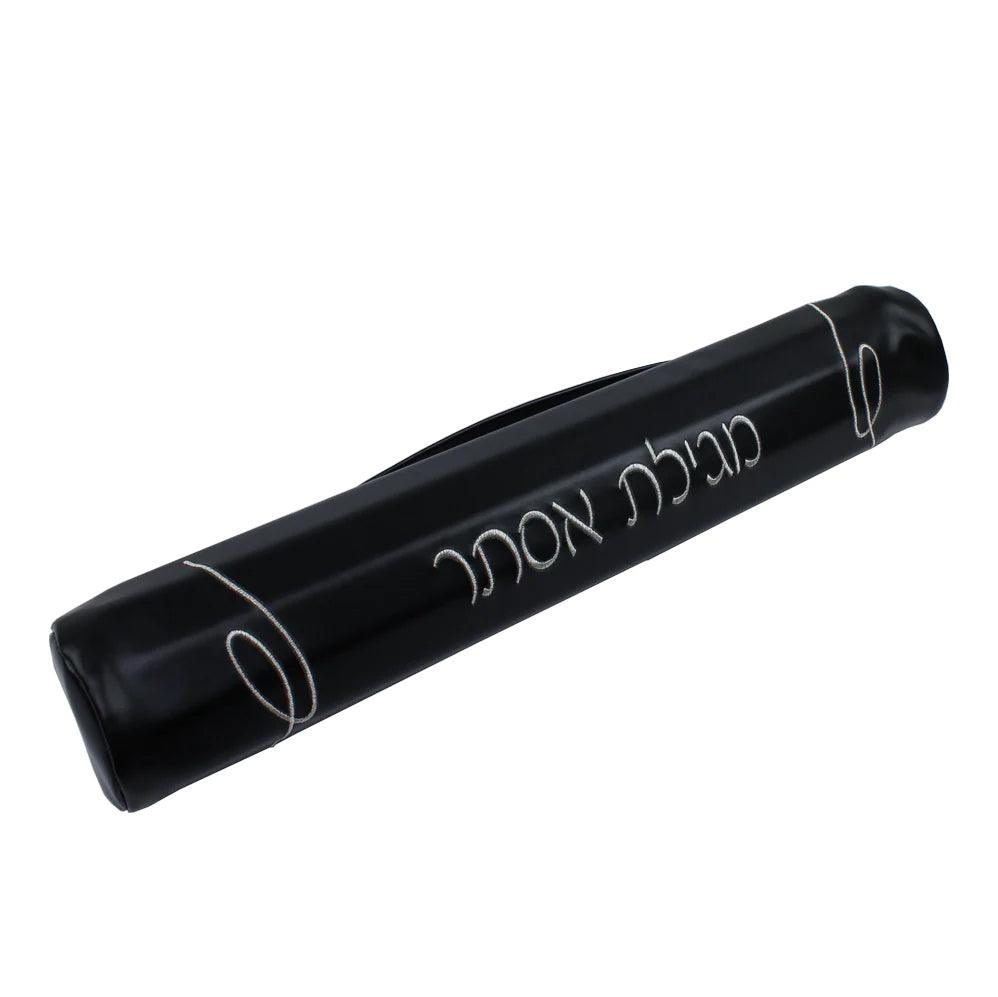 Black Leatherette Megillah Case - Classic Design - Elegant Linen