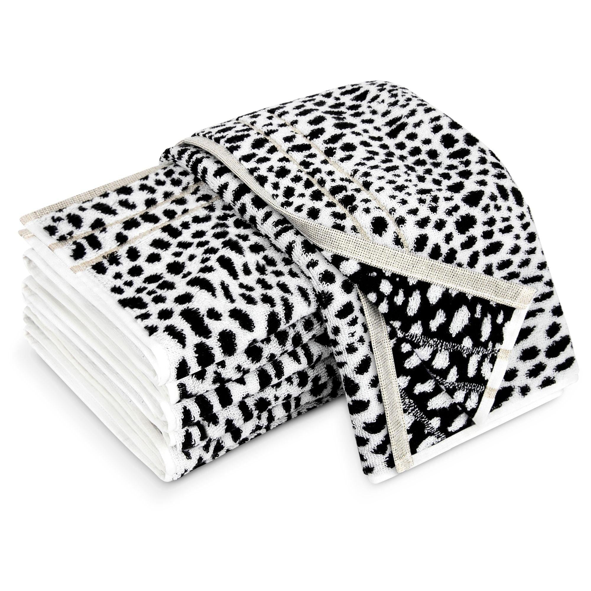 Black and discount white print towels