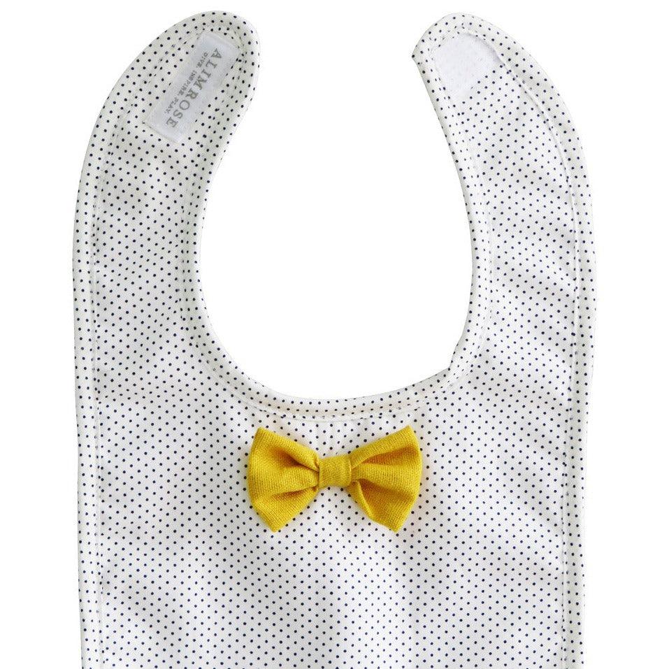 Bow Tie Bib Navy Pinspot - Elegant Linen