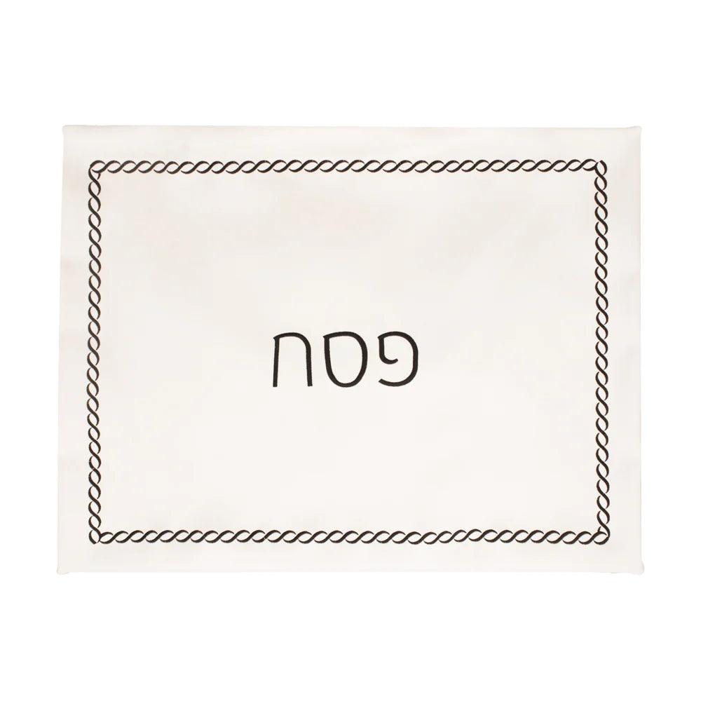 Braided Design Embroidered Pillow Case - Elegant Linen