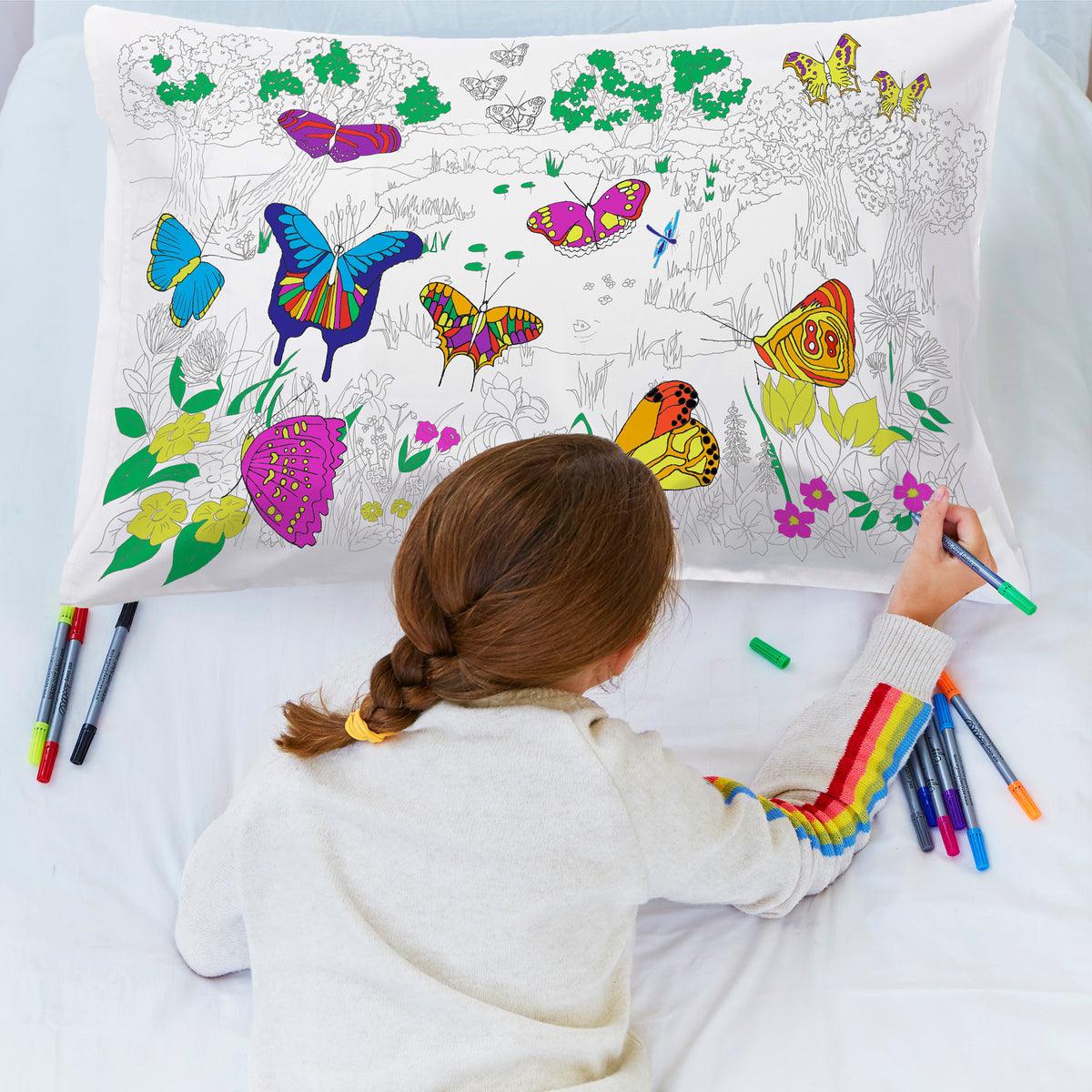 Butterfly Pillowcase - Elegant Linen