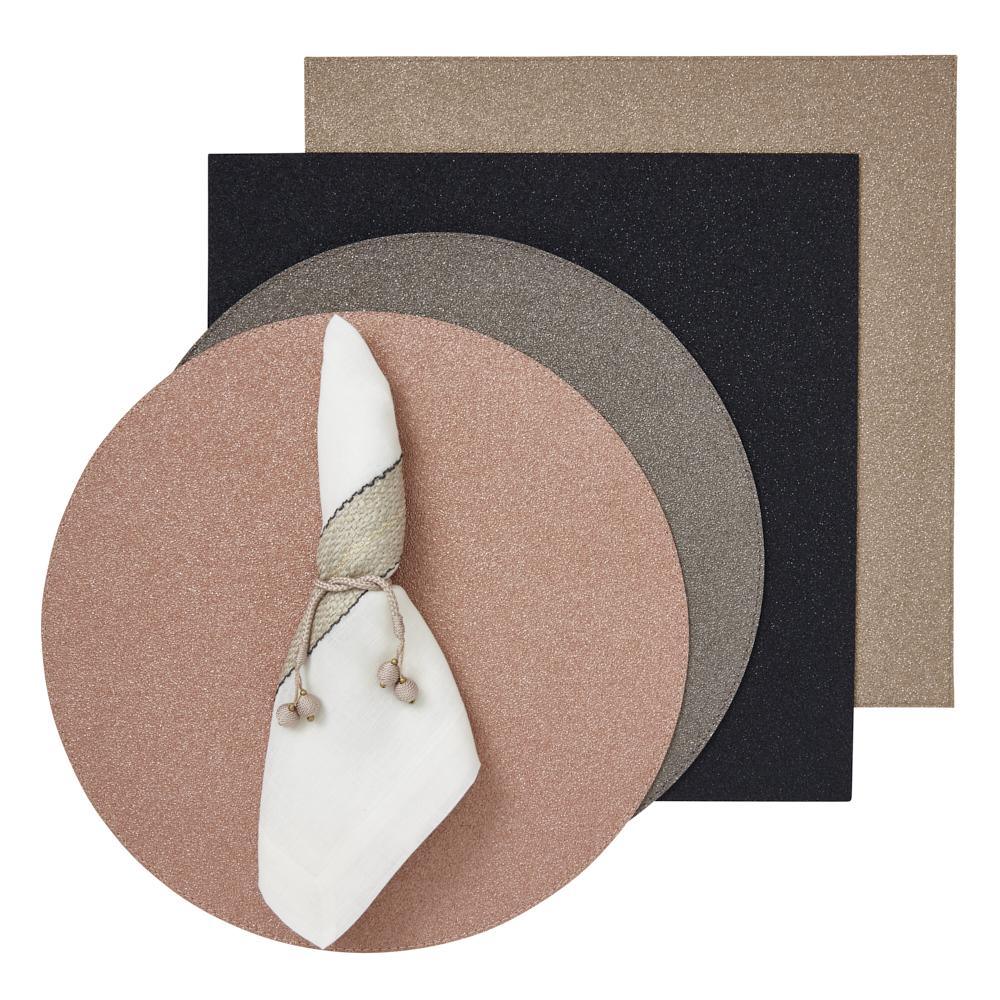 Caviar Placemats Round Set of 4 - Elegant Linen