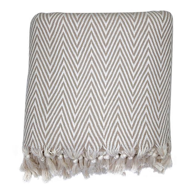 Chunky Chevron Turkish Throw - Elegant Linen