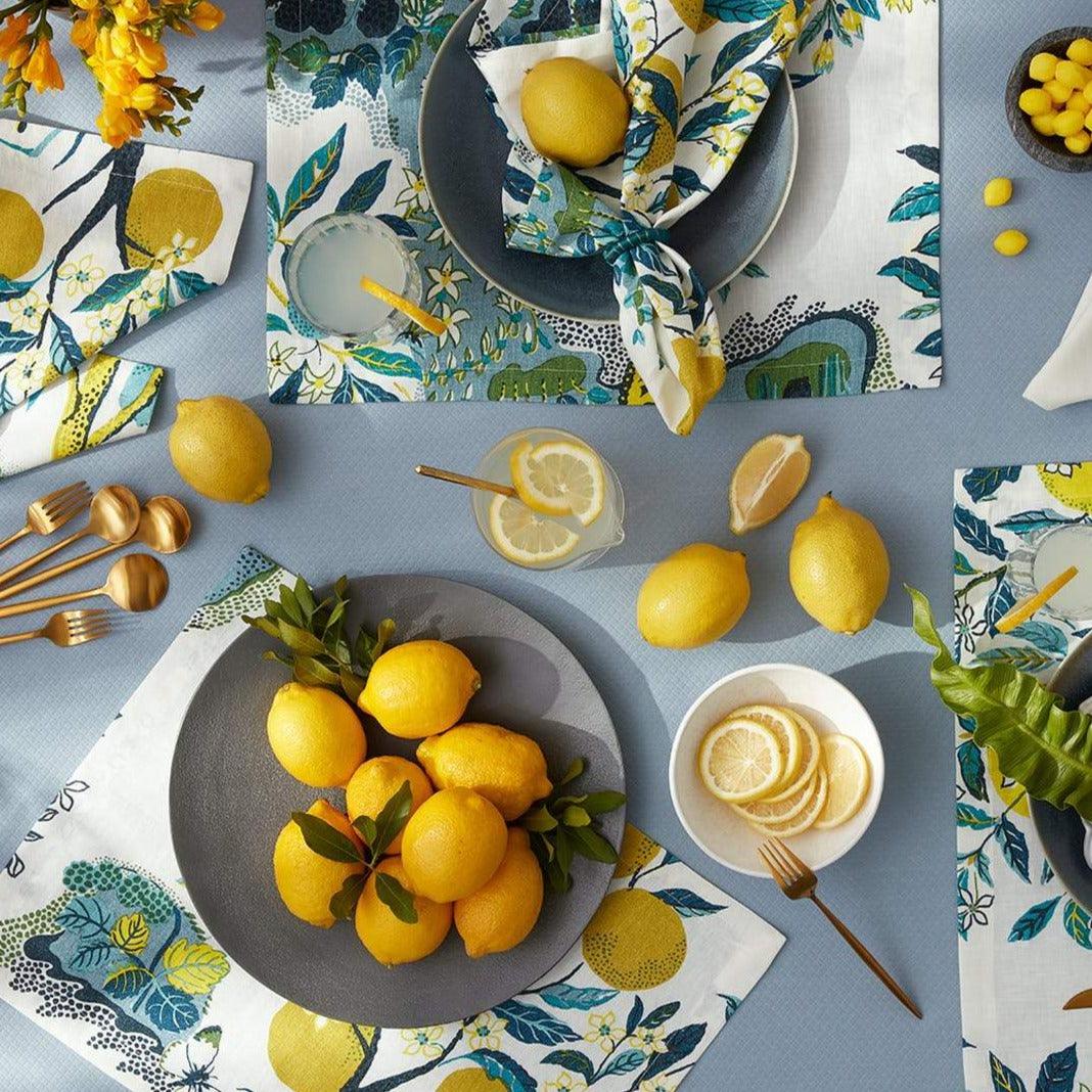 Citrus Garden Tablecloth - Elegant Linen